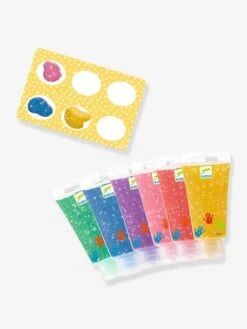 6 Tubes De Peinture à Doigts Paillettes - DJECO Jaune - Djeco -Magasin De Jouets 6 tubes de peinture a doigts paillettes djeco 2
