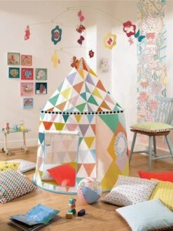 Cabane Multicolore DJECO Blanc - Djeco -Magasin De Jouets cabane multicolore djeco 2