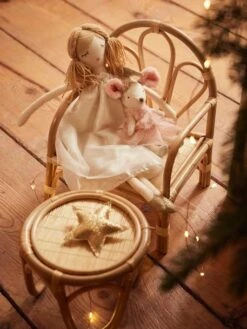 Chaise + Table Poupon En Rotin Beige - Vertbaudet -Magasin De Jouets chaise table poupon en rotin 2