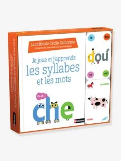 Coffret éducatif Livre + Jeu Je Joue Et J’apprends Les Syllabes Et Les Mots NATHAN Blanc - Nathan