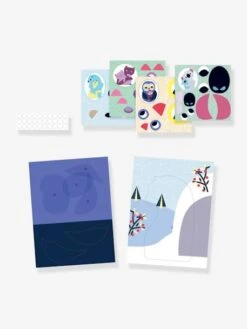 Collages Les Câlins DJECO Bleu - Djeco -Magasin De Jouets collages les calins djeco 2