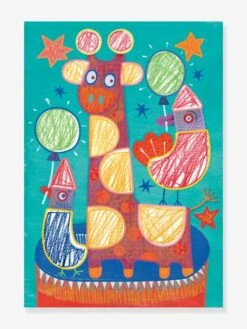 Coloriage Pour Les Petits Funambule Et Balles DJECO Bleu - Djeco -Magasin De Jouets coloriage pour les petits funambule et balles djeco 2