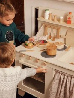 Cuisinette équipée Avec Rideau - En Bois FSC® Multicolore - Vertbaudet -Magasin De Jouets cuisinette equipee avec rideau en bois fsc 5