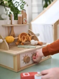 Grill Barbecue à Poser En Bois FSC® Beige - Vertbaudet -Magasin De Jouets grill barbecue a poser en bois fsc 2