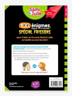 Livre éducatif Sami Et Julie - 100 Enigmes, Spécial Frissons - HACHETTE ÉDUCATION Blanc - Hachette -Magasin De Jouets livre educatif sami et julie 100 enigmes special frissons hachette education 2
