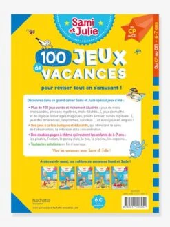 Livre éducatif Sami Et Julie - 100 Jeux De Vacances Du CP Au CE1 - Cahier De Vacances 2021 - HACHETTE ÉDUCATION Blanc - Hachette -Magasin De Jouets livre educatif sami et julie 100 jeux de vacances du cp au ce1 cahier de vacances 2021 hachette education 3