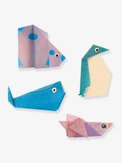 Origami Facile - Les Animaux Polaires DJECO Bleu - Djeco -Magasin De Jouets origami facile les animaux polaires djeco 2