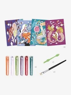 Tableaux à Pailleter - La Lumière Des Sirènes DJECO Multicolore - Djeco -Magasin De Jouets tableaux a pailleter la lumiere des sirenes djeco 2